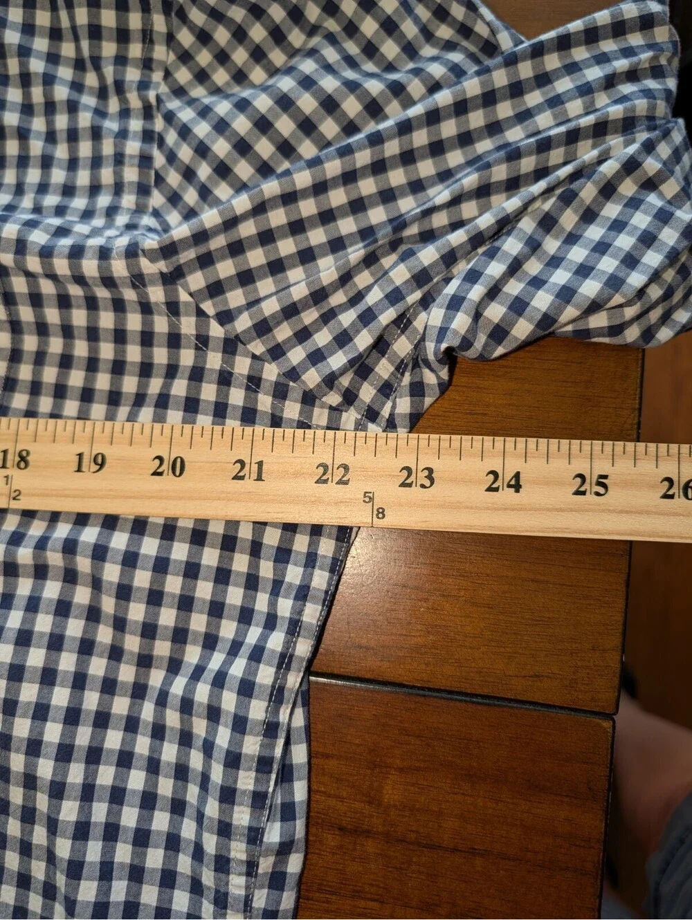 Men’s Banana Republic Long Sleeve Button Down Blue Checkered Shirt Size Large